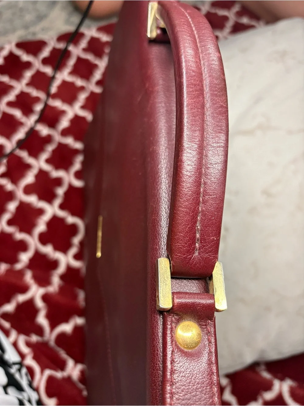 Vintage Longchamp Paris Burgundy Leather Briefcase Made in France